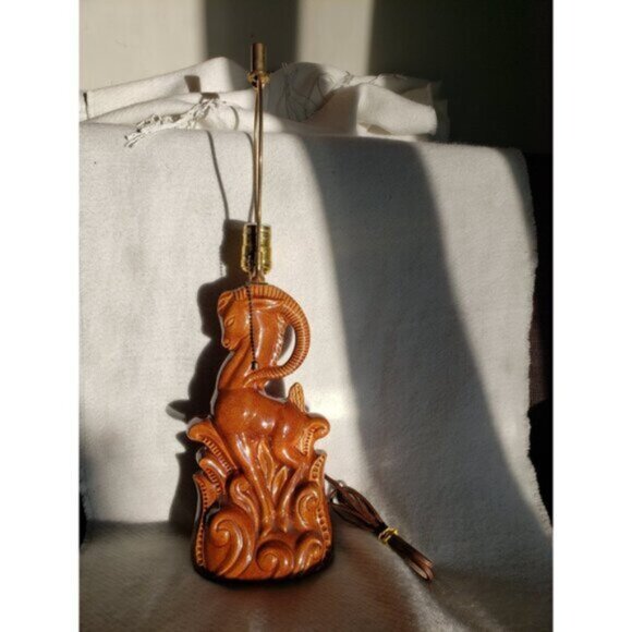 Vintage Ceramic Gazelle Lamp 1950s MCM Art Pottery Royal Haeger Style - Picture 2 of 10